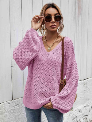 Extra Comfy Lantern Sleeve Sweater-MXSTUDIO.COM