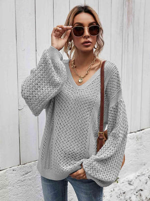 Extra Comfy Lantern Sleeve Sweater-MXSTUDIO.COM