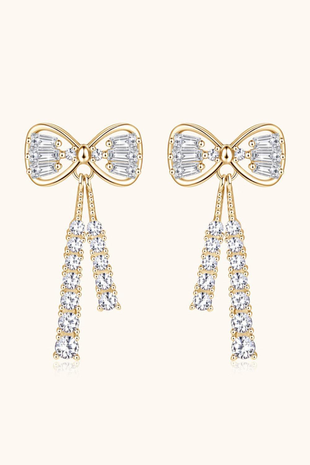 Eye-Catching 1.12 Carat Bow Moissanite Earrings - MXSTUDIO.COM