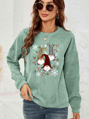 Faceless Gnome Graphic Christmas Sweatshirt-MXSTUDIO.COM