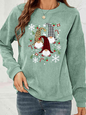 Faceless Gnome Graphic Christmas Sweatshirt-MXSTUDIO.COM