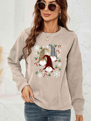 Faceless Gnome Graphic Christmas Sweatshirt-MXSTUDIO.COM