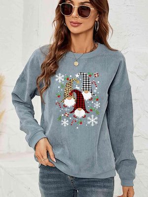 Faceless Gnome Graphic Christmas Sweatshirt-MXSTUDIO.COM