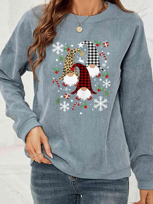 Faceless Gnome Graphic Christmas Sweatshirt-MXSTUDIO.COM