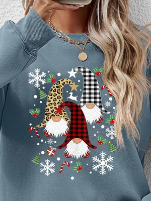 Faceless Gnomes Graphic Festive Sweatshirt-MXSTUDIO.COM