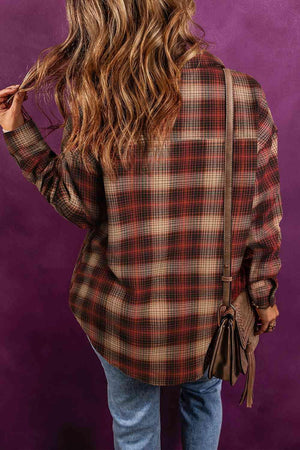 Fall Casual Plaid Zip Up Jacket-MXSTUDIO.COM