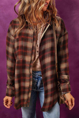 Fall Casual Plaid Zip Up Jacket-MXSTUDIO.COM