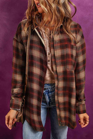 Fall Casual Plaid Zip Up Jacket-MXSTUDIO.COM