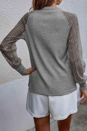 Fall Feels Raglan Sleeve Crew Neck Knit Sweater-MXSTUDIO.COM
