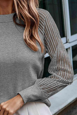 Fall Feels Raglan Sleeve Crew Neck Knit Sweater-MXSTUDIO.COM