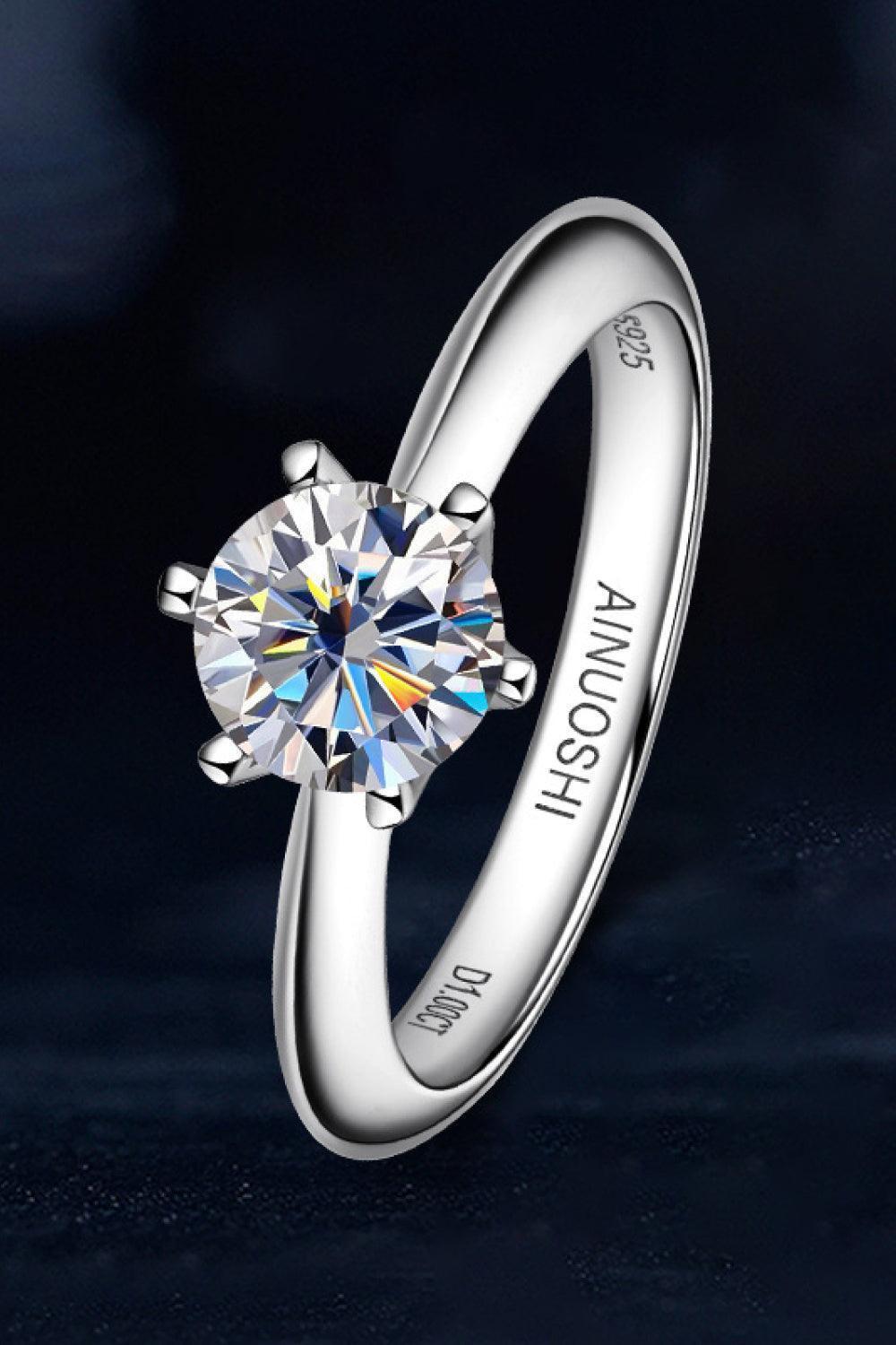 Fantastic Life Platinum-Plated 1 Carat Moissanite Ring - MXSTUDIO.COM