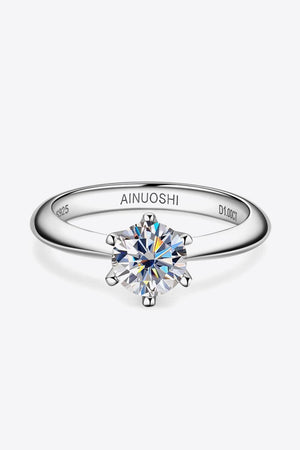 Fantastic Life Platinum-Plated 1 Carat Moissanite Ring - MXSTUDIO.COM