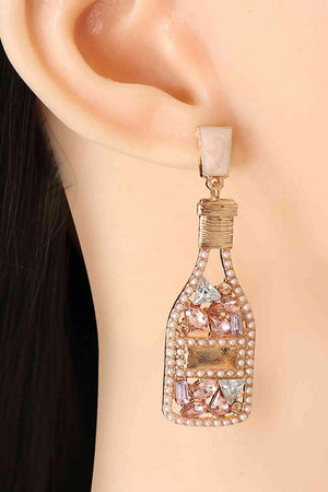 Fashion-Forward Acrylic Dangle Wine Bottle Earrings-MXSTUDIO.COM