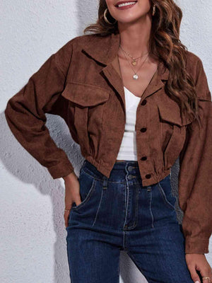 Fashion-forward Comfort Buttoned Cropped Jacket - MXSTUDIO.COM
