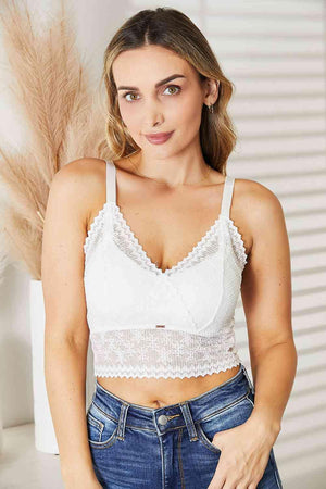 Feel Empowered Plus Size White Lace Bralette - MXSTUDIO.COM