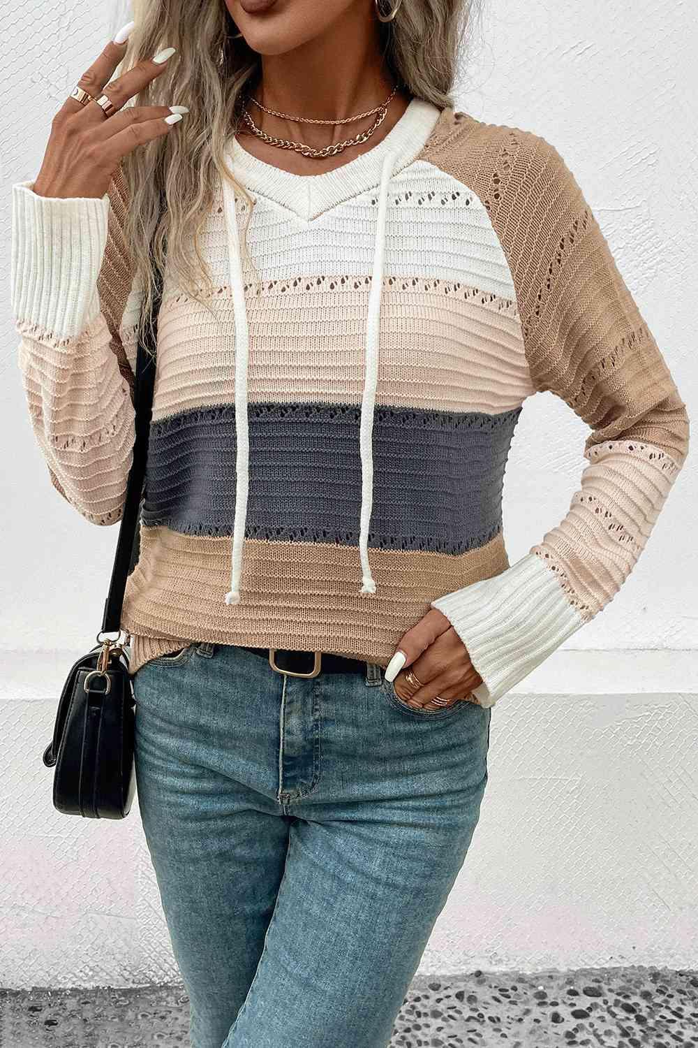 Feel Secure Knit Hooded Sweater-MXSTUDIO.COM