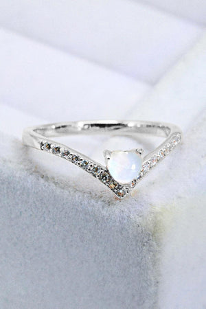 Feel Significant Heart-Shaped Moonstone Ring - MXSTUDIO.COM