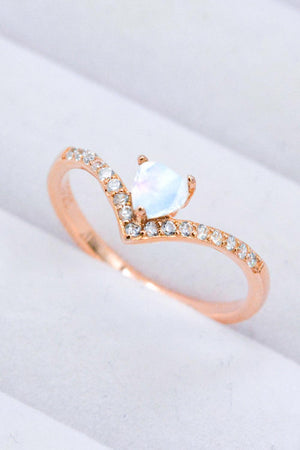 Feel Significant Heart-Shaped Moonstone Ring - MXSTUDIO.COM