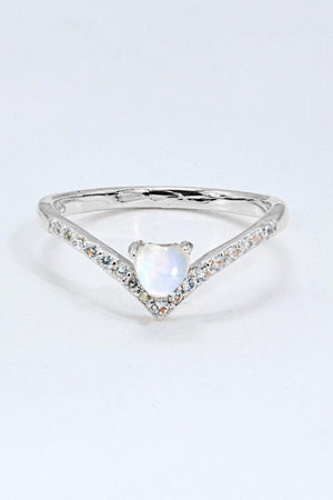 Feel Significant Heart-Shaped Moonstone Ring - MXSTUDIO.COM
