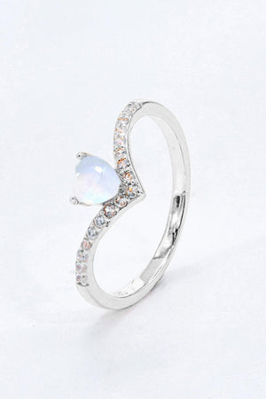 Feel Significant Heart-Shaped Moonstone Ring - MXSTUDIO.COM