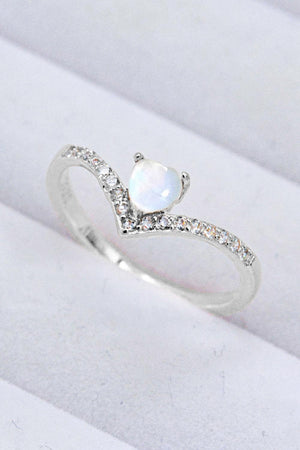 Feel Significant Heart-Shaped Moonstone Ring - MXSTUDIO.COM