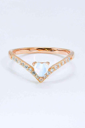 Feel Significant Heart-Shaped Moonstone Ring - MXSTUDIO.COM
