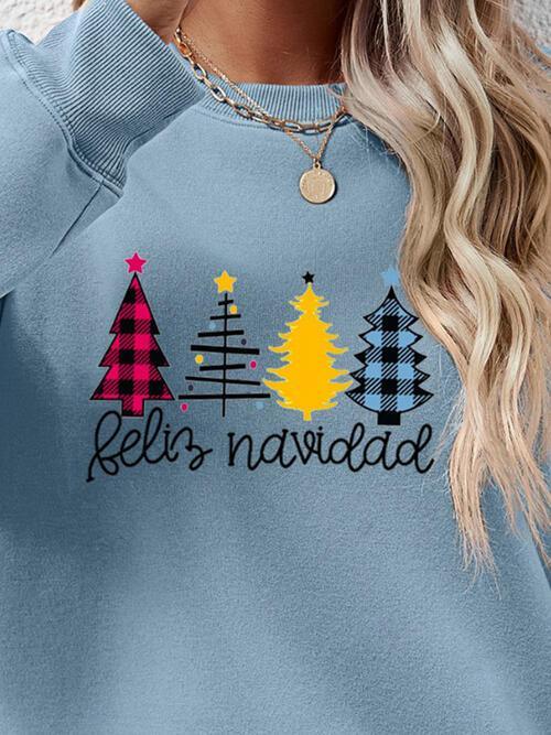 Feliz Navidad Graphic Christmas Sweatshirt-MXSTUDIO.COM