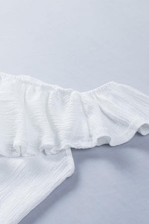 Feminine Charm Ruffled One Shoulder Tank Top - MXSTUDIO.COM