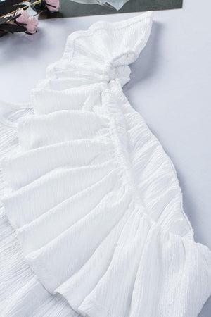 Feminine Charm Ruffled One Shoulder Tank Top - MXSTUDIO.COM