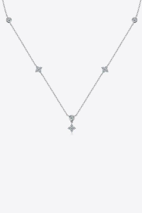 Feminine Flair 925 Sterling Silver Moissanite Necklace-MXSTUDIO.COM