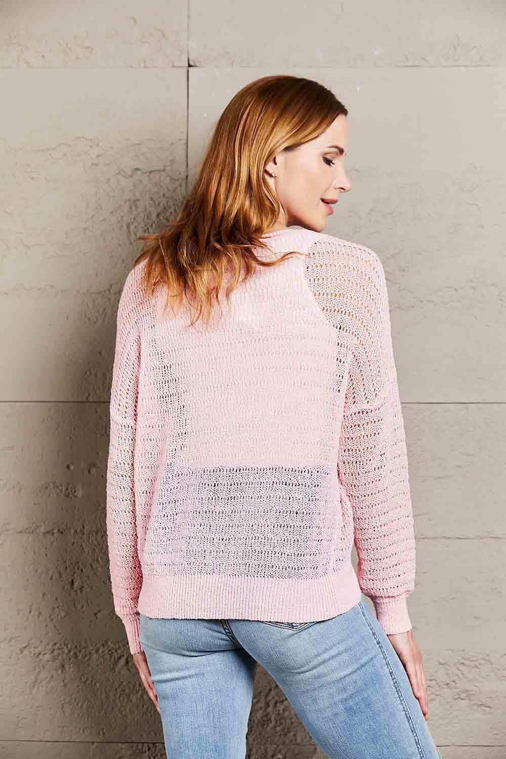 Feminine Layer Knit See Through Long Sleeve Top - MXSTUDIO.COM