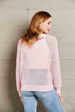 Feminine Layer Knit See Through Long Sleeve Top - MXSTUDIO.COM