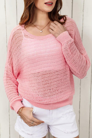 Feminine Layer Knit See Through Long Sleeve Top - MXSTUDIO.COM