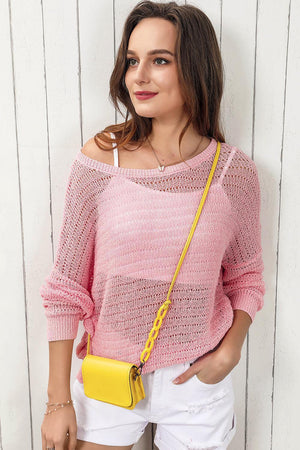 Feminine Layer Knit See Through Long Sleeve Top - MXSTUDIO.COM