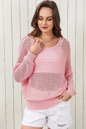 Feminine Layer Knit See Through Long Sleeve Top - MXSTUDIO.COM
