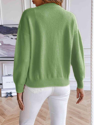 Femininely Cozy Button Up Floral Knit Cardigan-MXSTUDIO.COM