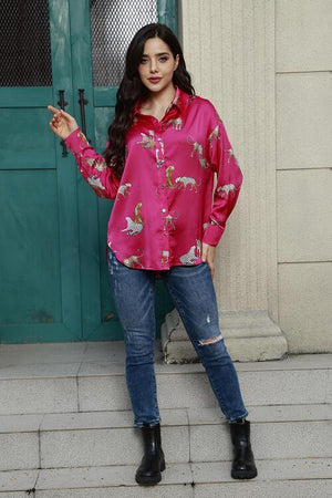 Fierce Spirit Animal Print Long Sleeve Shirt-MXSTUDIO.COM