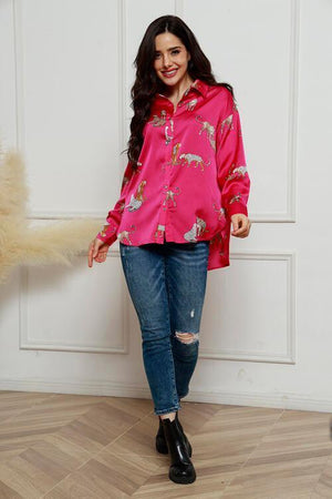 Fierce Spirit Animal Print Long Sleeve Shirt-MXSTUDIO.COM