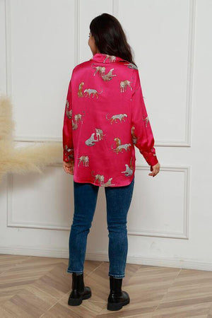 Fierce Spirit Animal Print Long Sleeve Shirt-MXSTUDIO.COM