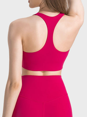 Fit And Fab Square Neck Racerback Sports Bra - MXSTUDIO.COM