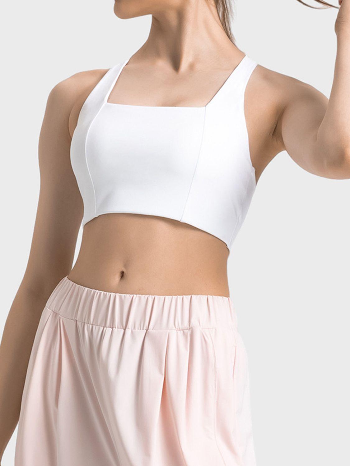 Fit And Fab Square Neck Racerback Sports Bra - MXSTUDIO.COM