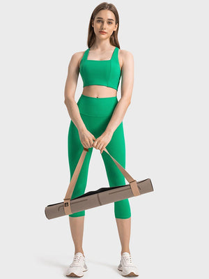 Fit And Fab Square Neck Racerback Sports Bra - MXSTUDIO.COM