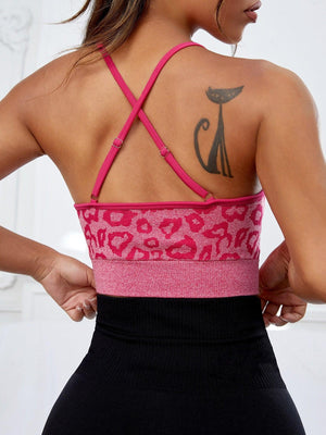 Fit And Fierce Crisscross Leopard Sports Bra - MXSTUDIO.COM