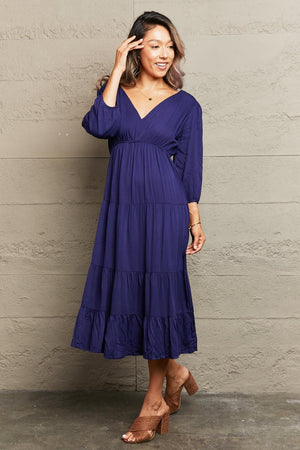 Fits And Flatters A-Line Tied Backless Midi Dress - MXSTUDIO.COM