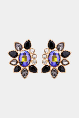 Flashy Glass Stone Geometric Dangle Earrings-MXSTUDIO.COM