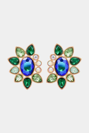 Flashy Glass Stone Geometric Dangle Earrings-MXSTUDIO.COM