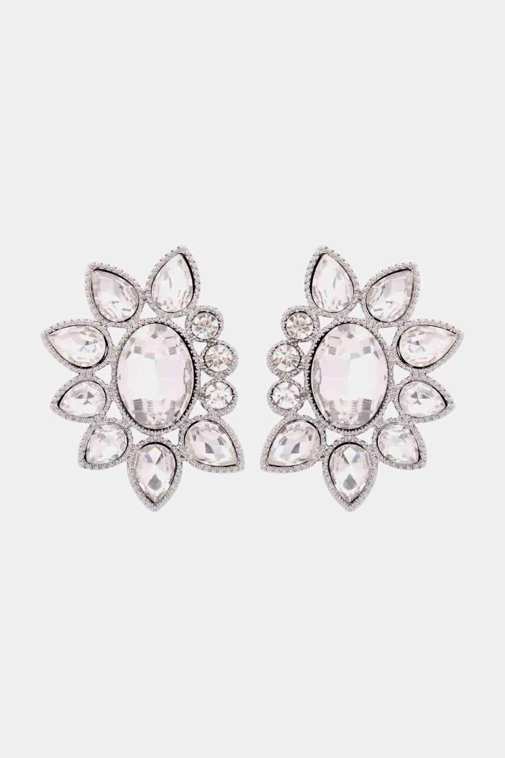 Flashy Glass Stone Geometric Dangle Earrings-MXSTUDIO.COM