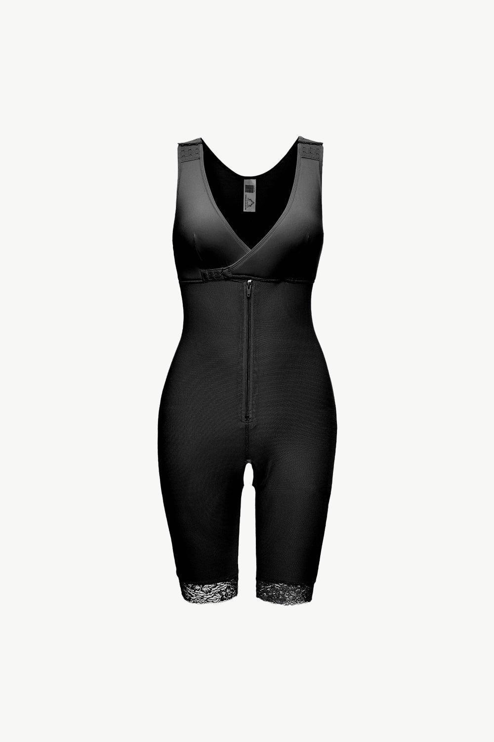 Flattering Lace-Trimmed Shapewear Bodysuit - MXSTUDIO.COM