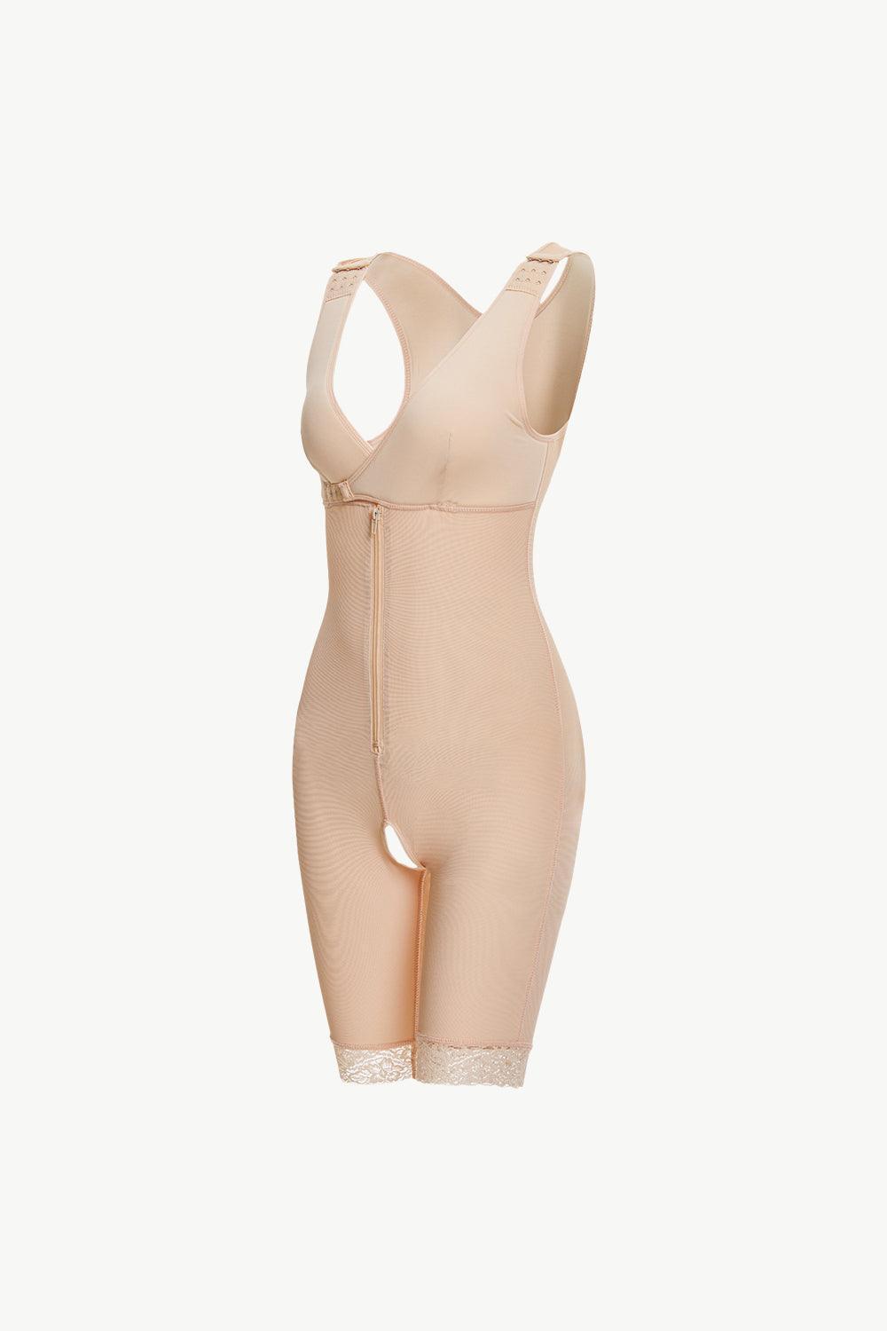 Flattering Lace-Trimmed Shapewear Bodysuit - MXSTUDIO.COM