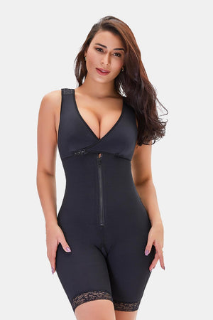 Flattering Lace-Trimmed Shapewear Bodysuit - MXSTUDIO.COM